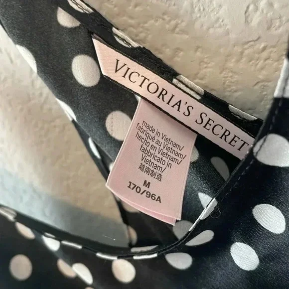 Victoria’s Secret Medium top black with white polka dot - Picture 2 of 5